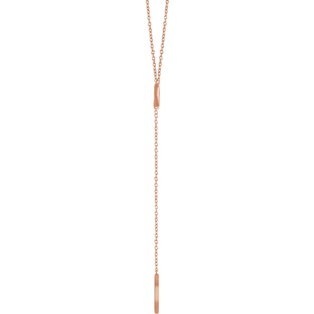 Alternate view of the 14k Rose Gold Circle and Bar Y-Drop Necklace, 16-18 Inch by The Black Bow Jewelry Co.