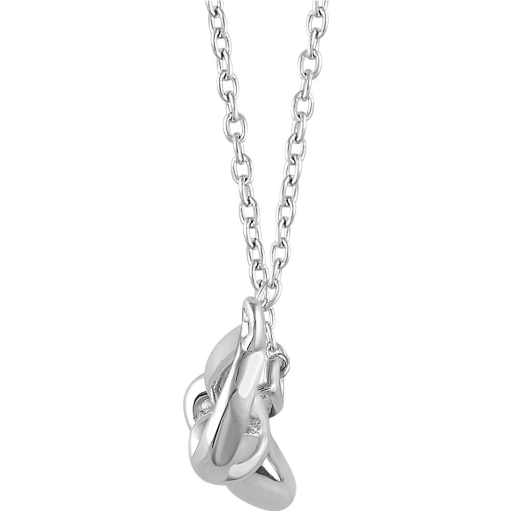 Alternate view of the 14k White Gold Infinity Bow Necklace, 16-18 Inch by The Black Bow Jewelry Co.