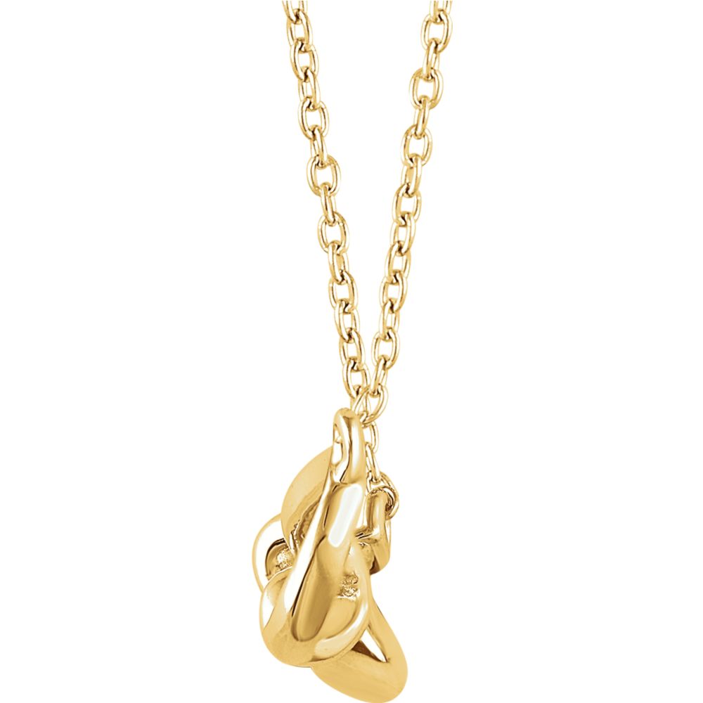 Alternate view of the 14k Yellow Gold Infinity Bow Necklace, 16-18 Inch by The Black Bow Jewelry Co.