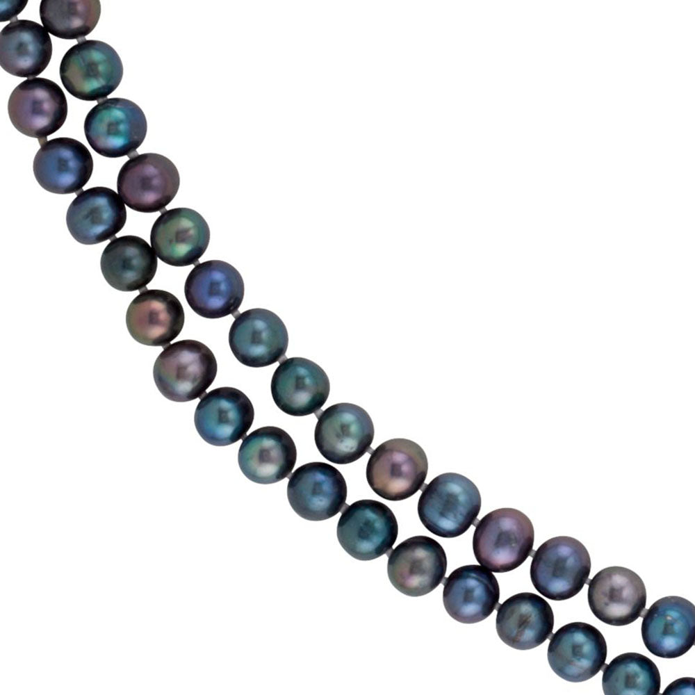 8-9mm, Black FW Cultured Pearl Rope Strand Necklace, 72 Inch, Item N14218 by The Black Bow Jewelry Co.
