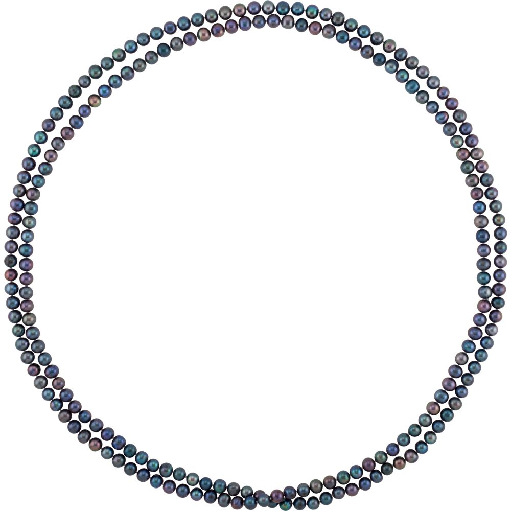 Alternate view of the 8-9mm, Black FW Cultured Pearl Rope Strand Necklace, 72 Inch by The Black Bow Jewelry Co.