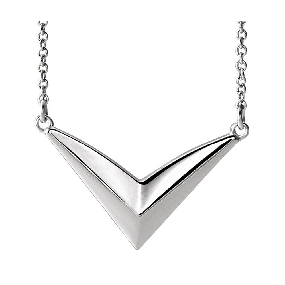 Sterling Silver V Shaped Bar Adjustable Necklace, 16-18 Inch, Item N14251 by The Black Bow Jewelry Co.
