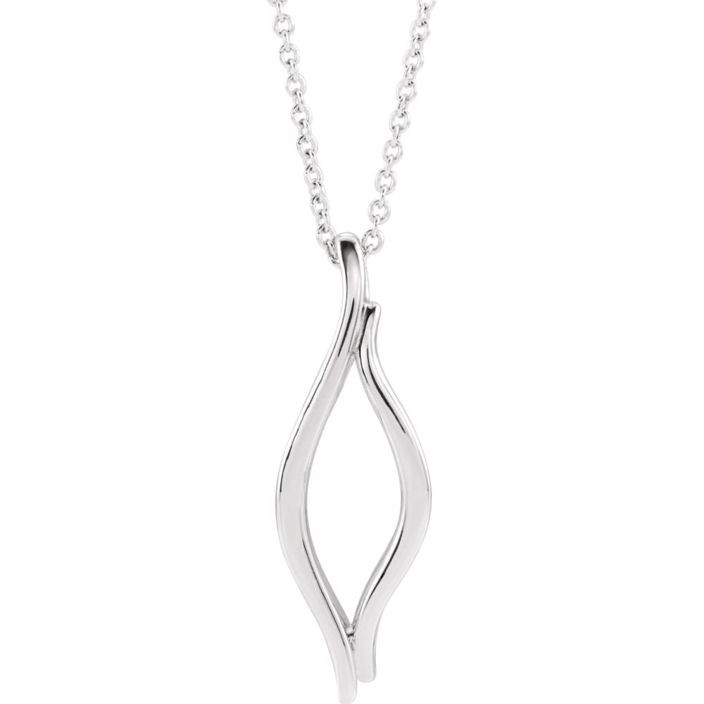 Platinum Freeform Marquise Necklace, 16-18 Inch, Item N14262 by The Black Bow Jewelry Co.