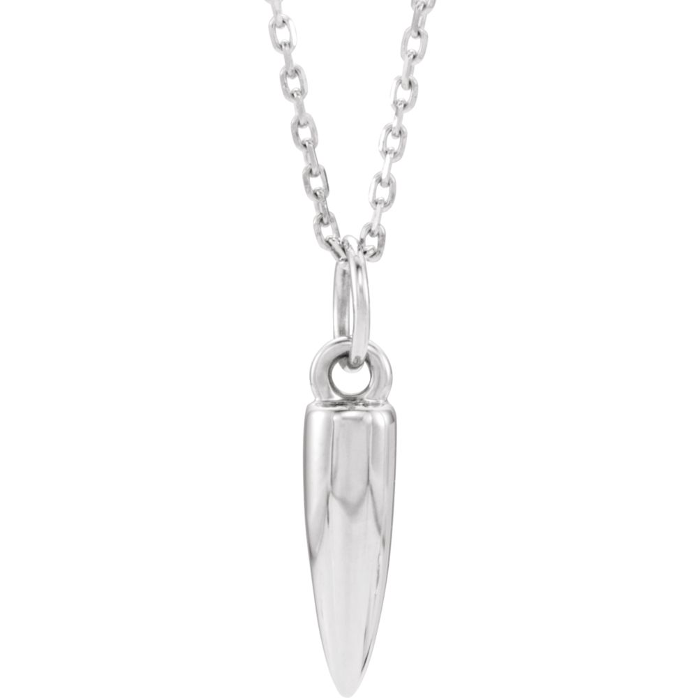 Sterling Silver 3D Small Bullet Necklace, 16-18 Inch, Item N14287 by The Black Bow Jewelry Co.