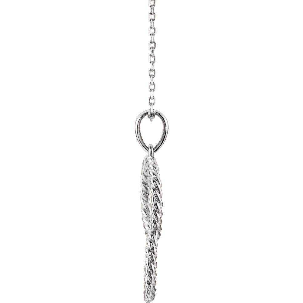 Alternate view of the Platinum Double Vertical Rope Circle Necklace, 16-18 Inch by The Black Bow Jewelry Co.