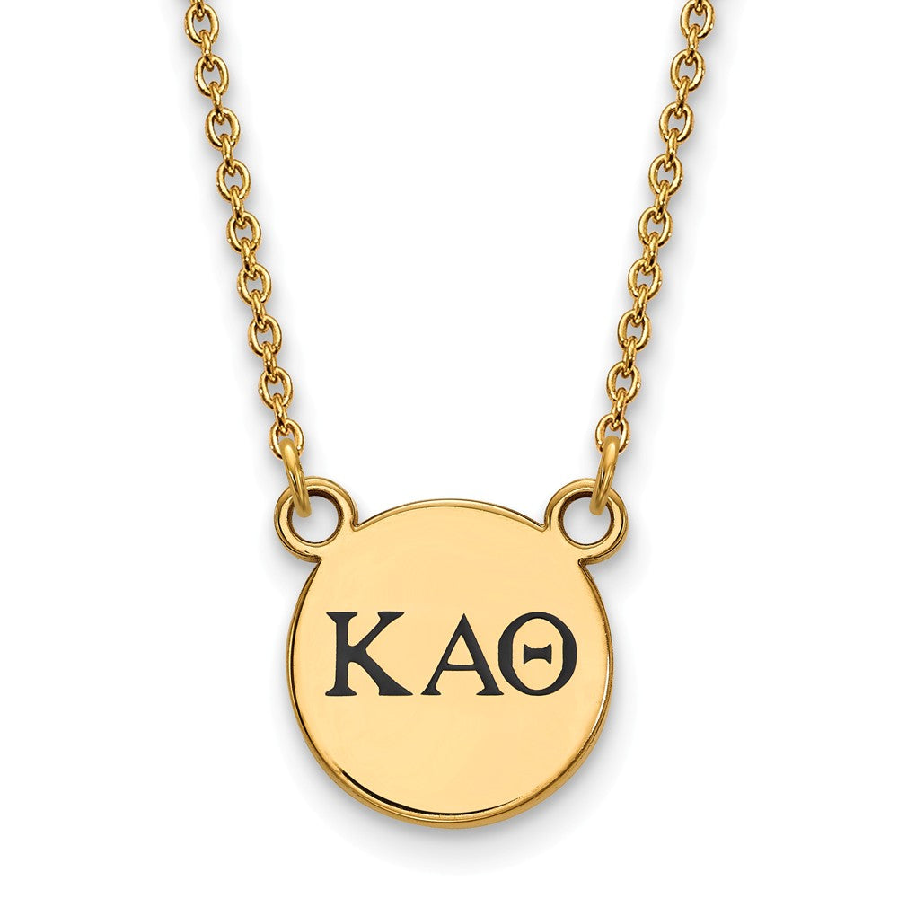 14K Plated Silver Kappa Alpha Theta Sm Enamel Greek Letters Necklace, Item N14453 by The Black Bow Jewelry Co.
