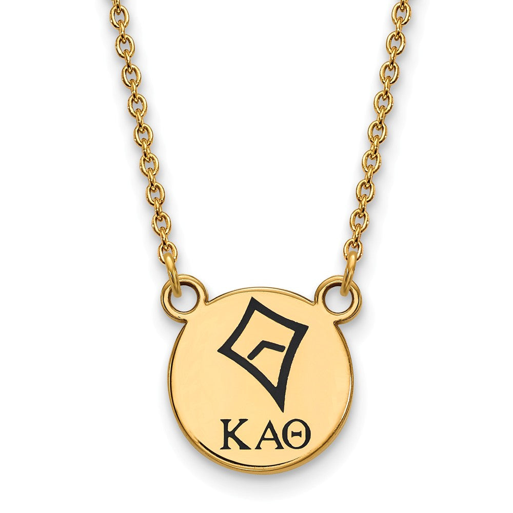 14K Plated Silver Kappa Alpha Theta Small Enamel Necklace, Item N14459 by The Black Bow Jewelry Co.