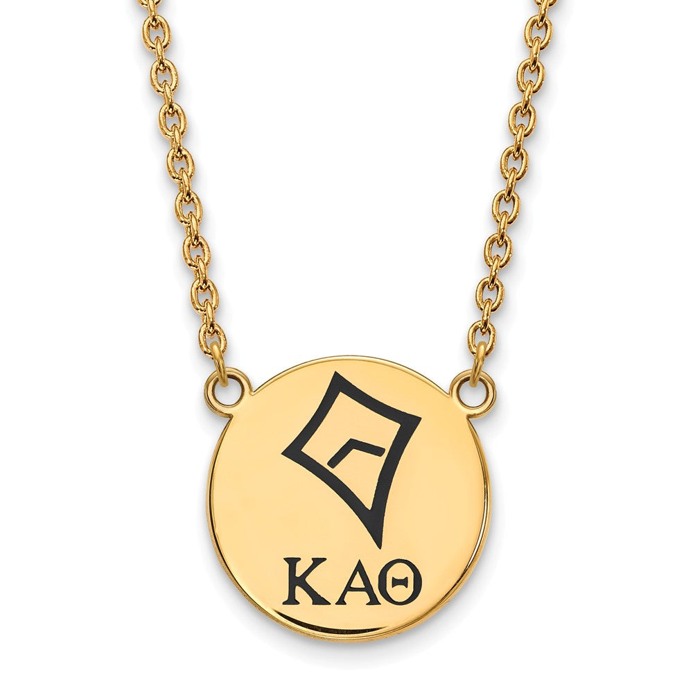 14K Plated Silver Kappa Alpha Theta Large Enamel Necklace, Item N14460 by The Black Bow Jewelry Co.