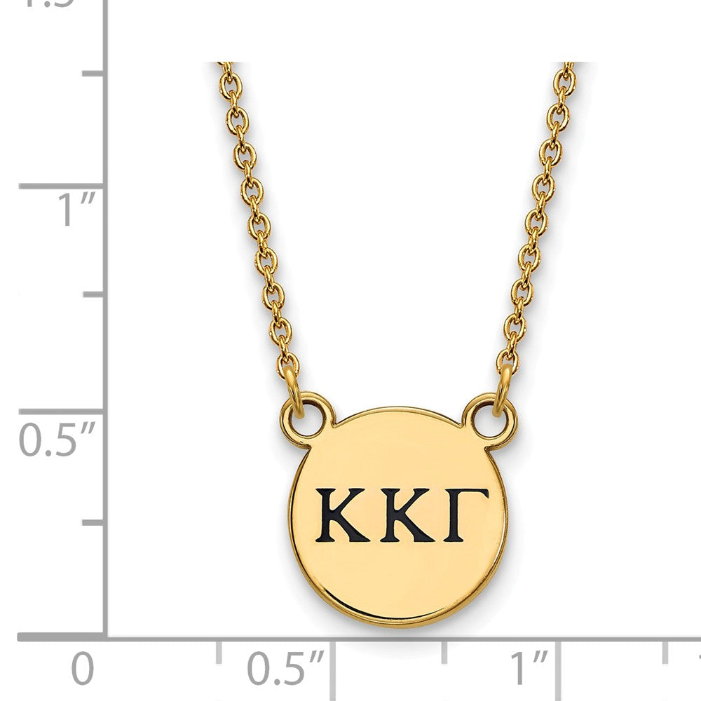 Alternate view of the 14K Plated Silver Kappa Kappa Gamma Sm Enamel Greek Letters Necklace by The Black Bow Jewelry Co.