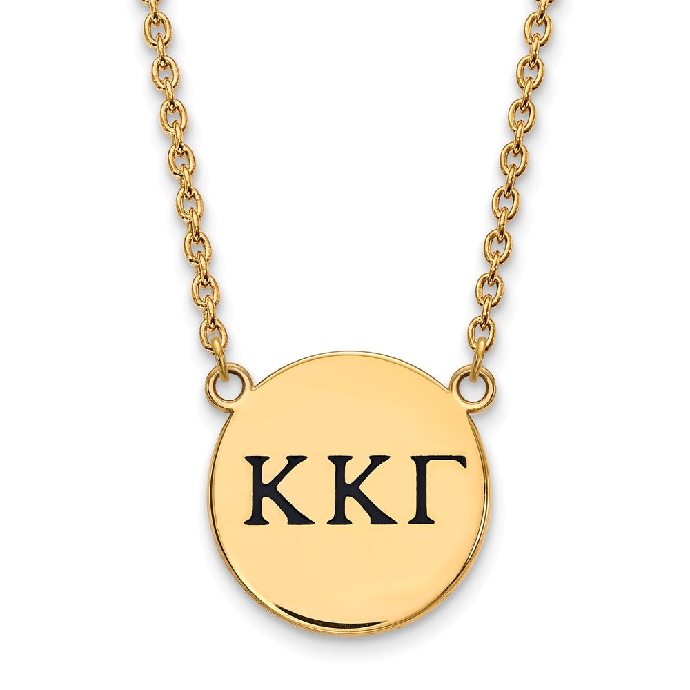 14K Plated Silver Kappa Kappa Gamma Lg Enamel Greek Letters Necklace, Item N14467 by The Black Bow Jewelry Co.