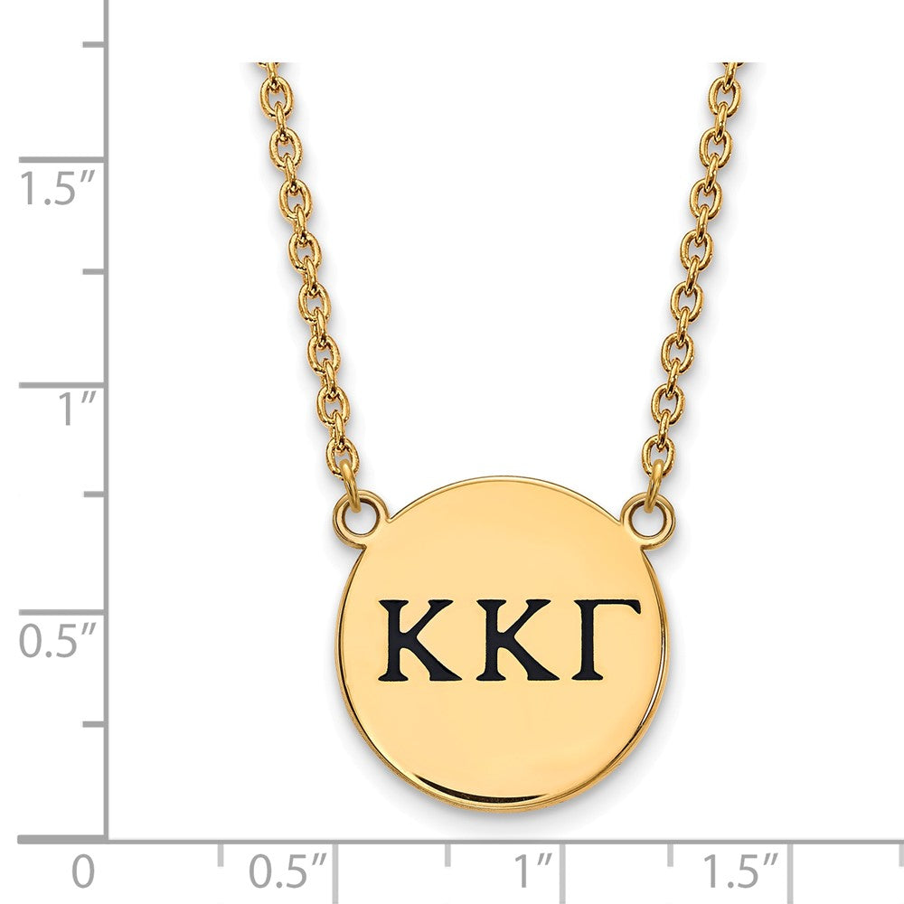 Alternate view of the 14K Plated Silver Kappa Kappa Gamma Lg Enamel Greek Letters Necklace by The Black Bow Jewelry Co.