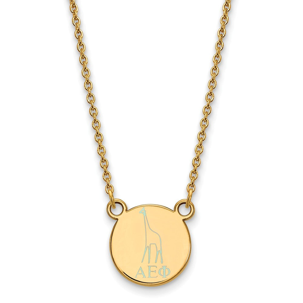 14K Plated Silver Alpha Epsilon Phi XS (Tiny) Enamel Necklace, Item N14599 by The Black Bow Jewelry Co.