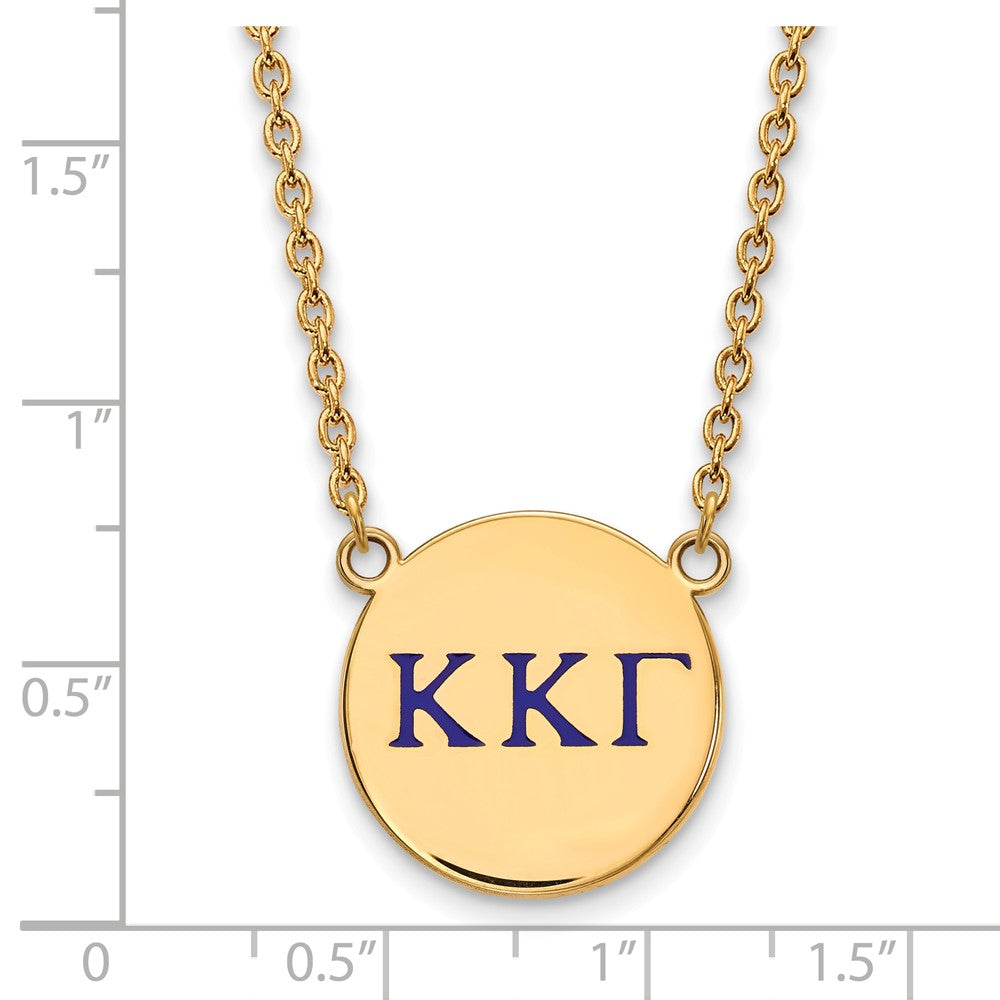 Alternate view of the 14K Plated Silver Kappa Kappa Gamma Large Enamel Necklace by The Black Bow Jewelry Co.