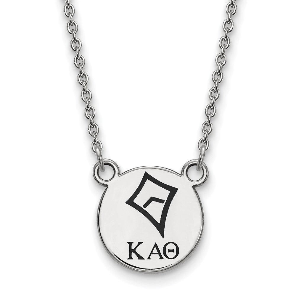 Sterling Silver Kappa Alpha Theta Small Enamel Necklace, Item N14893 by The Black Bow Jewelry Co.