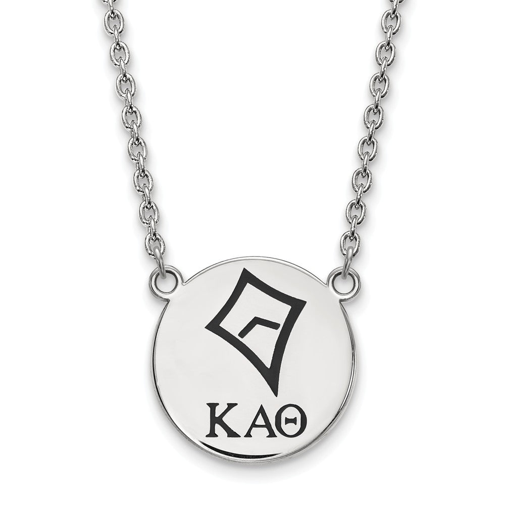 Sterling Silver Kappa Alpha Theta Large Enamel Necklace, Item N14894 by The Black Bow Jewelry Co.