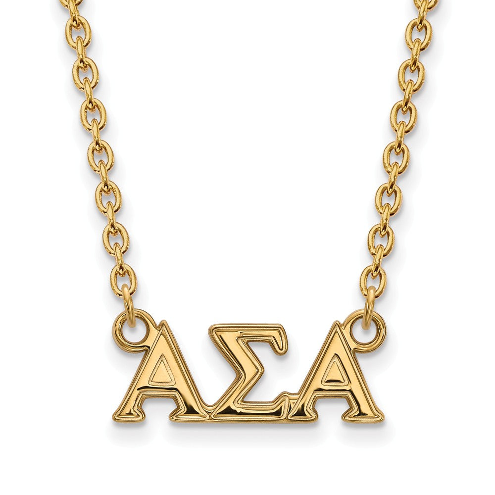 14K Plated Silver Alpha Sigma Alpha Medium Necklace, Item N15045 by The Black Bow Jewelry Co.