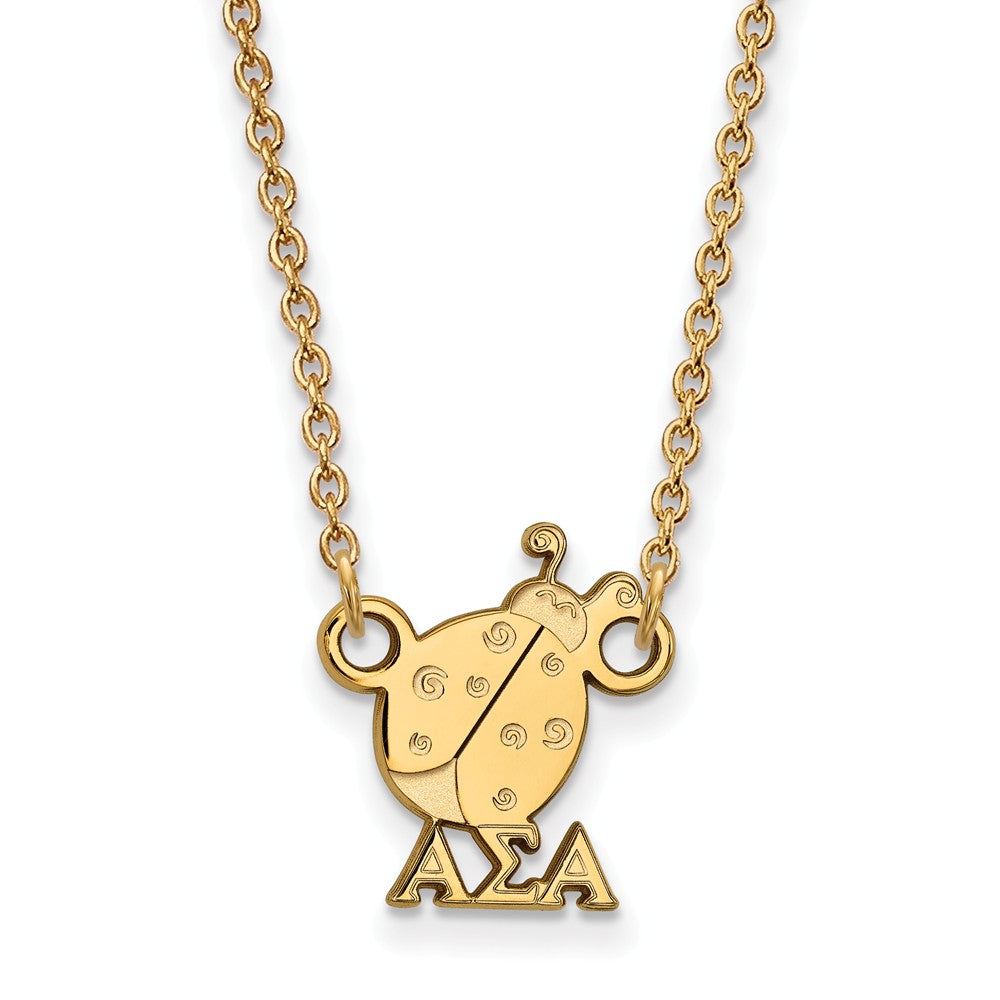 14K Plated Silver Alpha Sigma Alpha XS (Tiny) Necklace, Item N15046 by The Black Bow Jewelry Co.