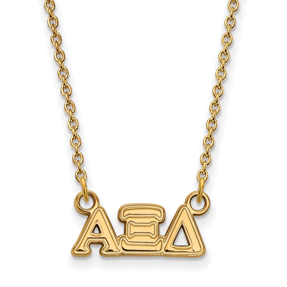 14K Plated Silver Alpha Xi Delta XS (Tiny) Greek Letters Necklace, Item N15047 by The Black Bow Jewelry Co.