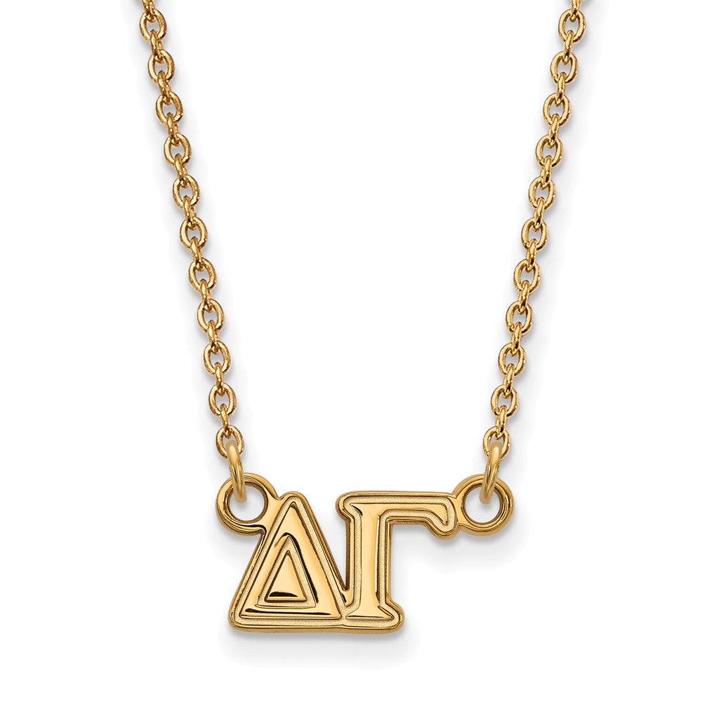 14K Plated Silver Delta Gamma Medium Necklace, Item N15057 by The Black Bow Jewelry Co.