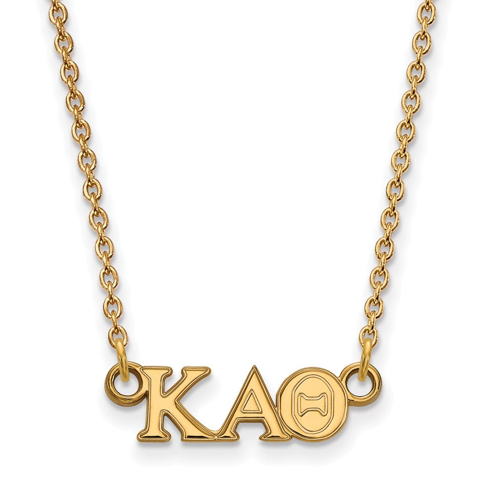 14K Plated Silver Kappa Alpha Theta XS (Tiny) Greek Letters Necklace, Item N15066 by The Black Bow Jewelry Co.