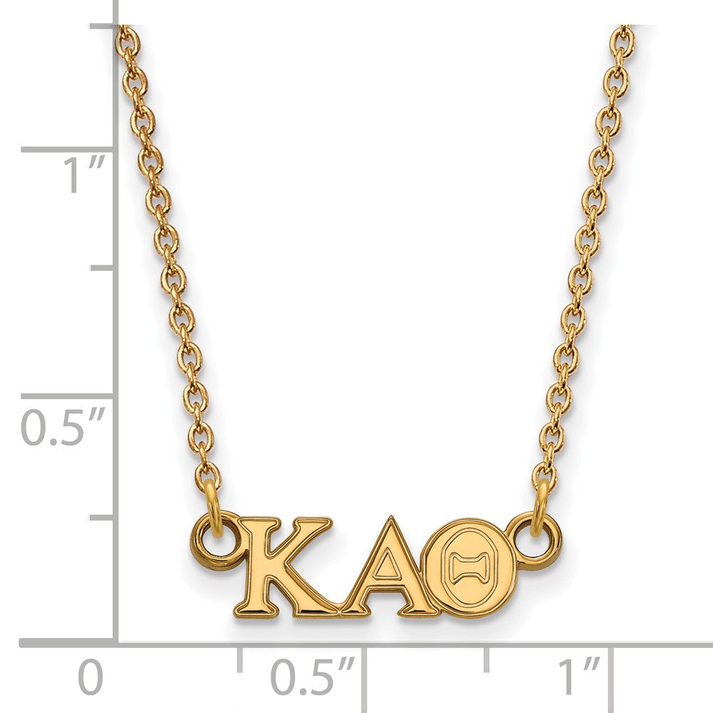 Alternate view of the 14K Plated Silver Kappa Alpha Theta XS (Tiny) Greek Letters Necklace by The Black Bow Jewelry Co.
