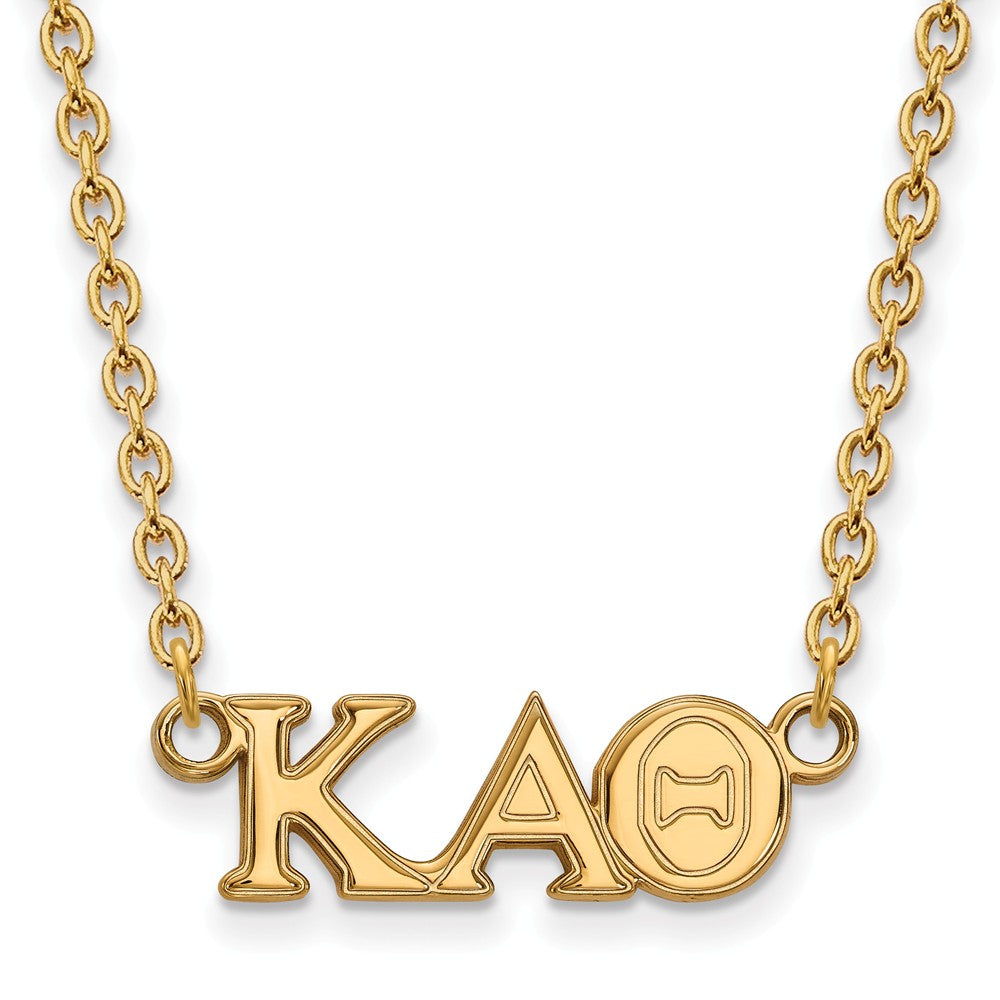 14K Plated Silver Kappa Alpha Theta Medium Necklace, Item N15067 by The Black Bow Jewelry Co.