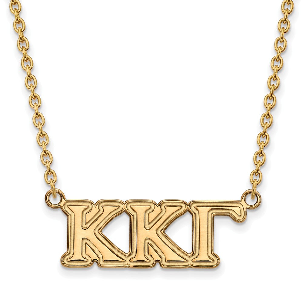 14K Plated Silver Kappa Kappa Gamma Medium Necklace, Item N15070 by The Black Bow Jewelry Co.