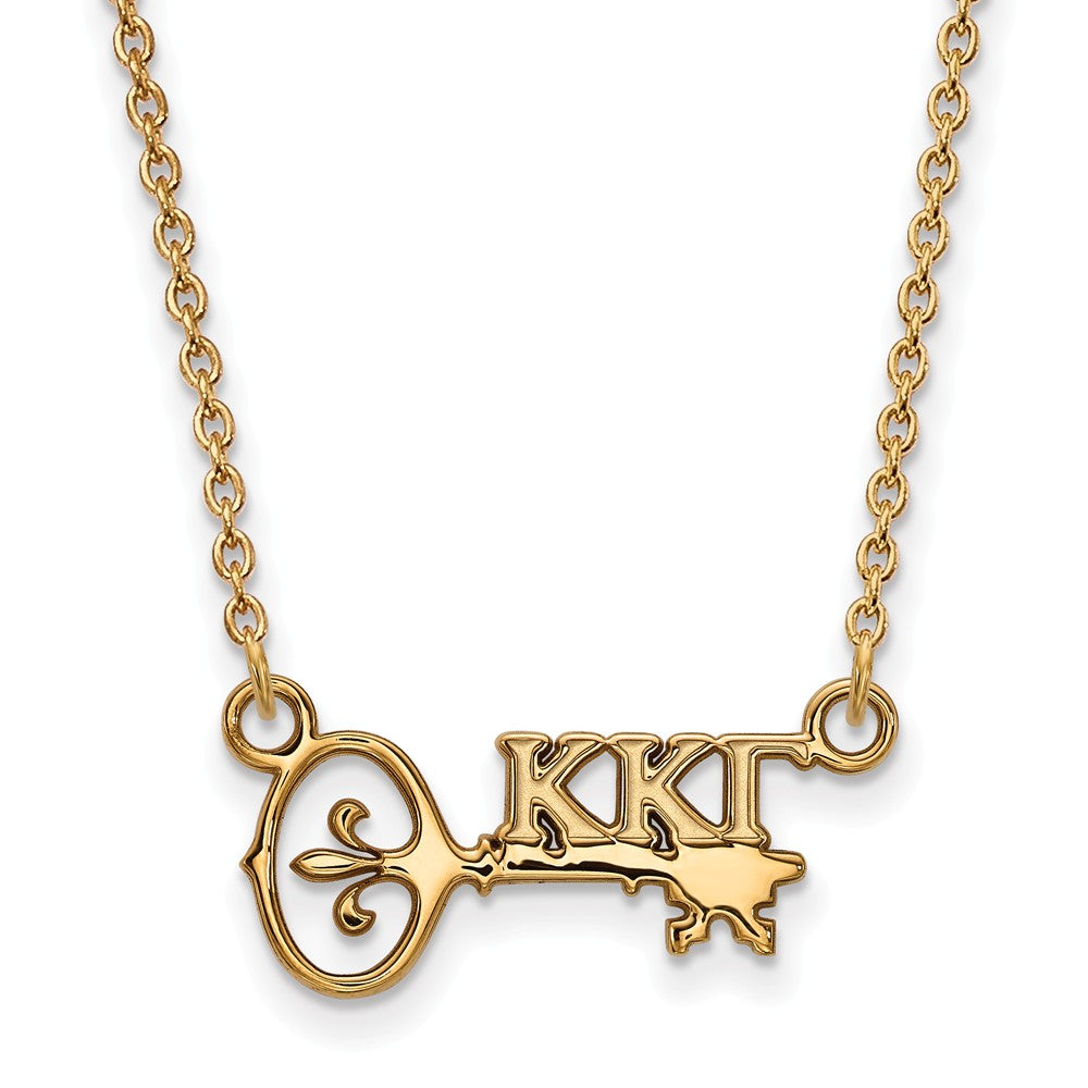 14K Plated Silver Kappa Kappa Gamma XS (Tiny) Necklace, Item N15071 by The Black Bow Jewelry Co.