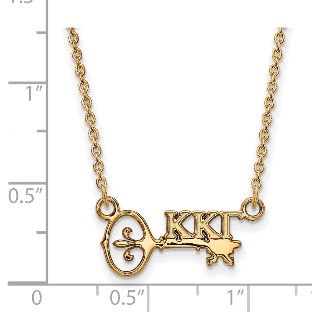 Alternate view of the 14K Plated Silver Kappa Kappa Gamma XS (Tiny) Necklace by The Black Bow Jewelry Co.
