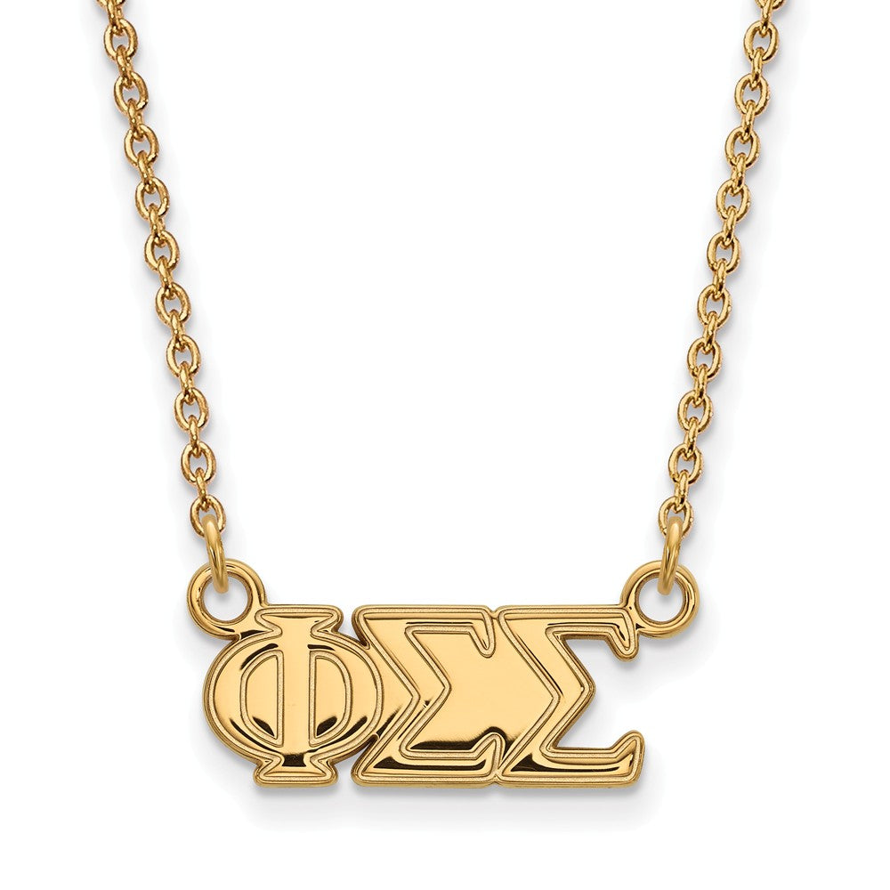 14K Plated Silver Phi Sigma Sigma Medium Necklace, Item N15075 by The Black Bow Jewelry Co.