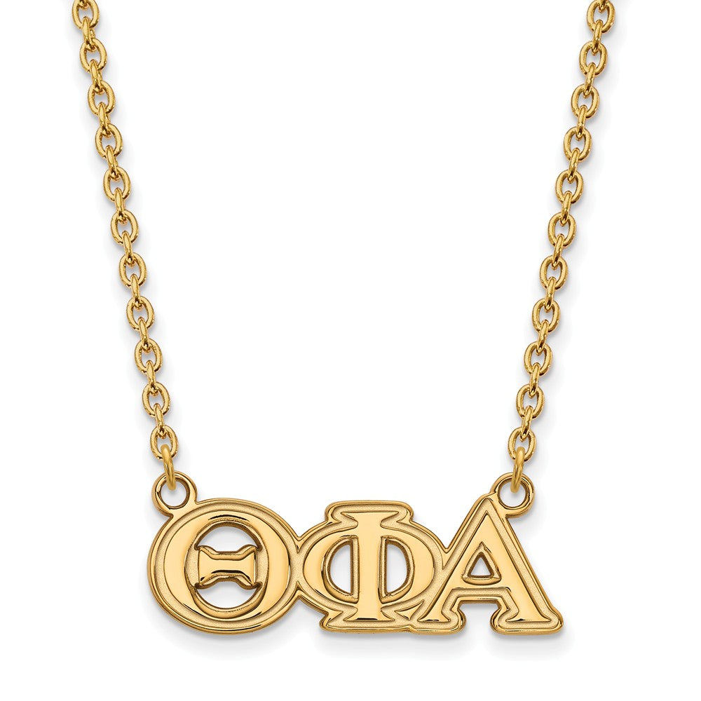 14K Plated Silver Theta Phi Alpha Medium Necklace, Item N15089 by The Black Bow Jewelry Co.