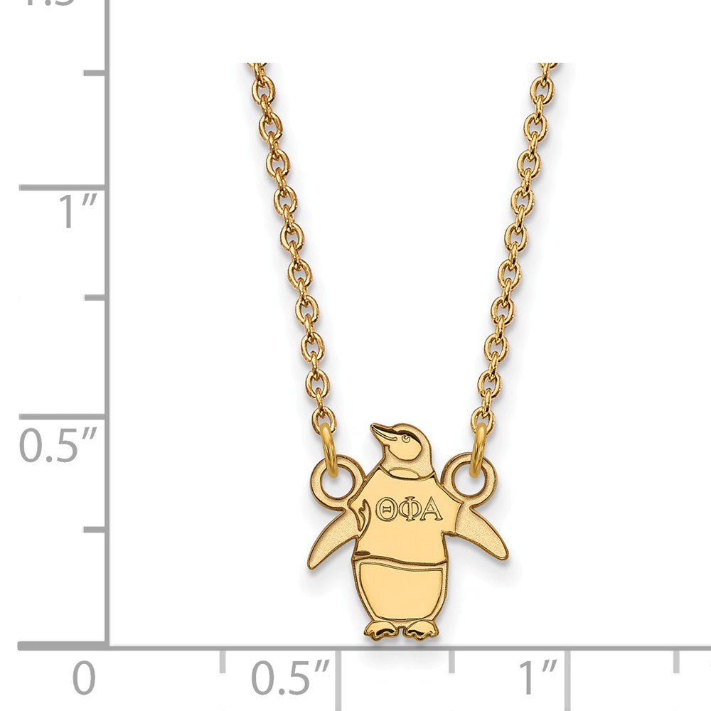 Alternate view of the 14K Plated Silver Theta Phi Alpha XS (Tiny) Necklace by The Black Bow Jewelry Co.