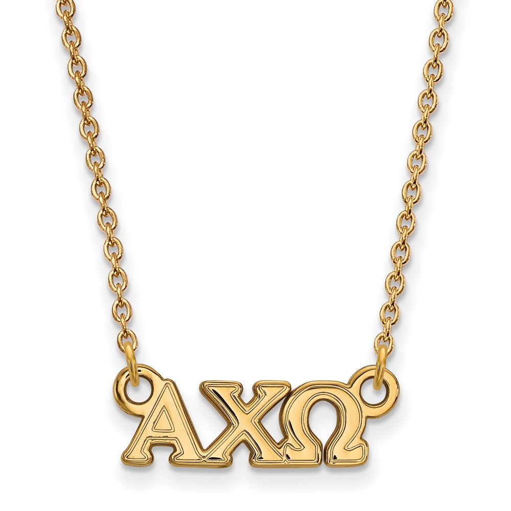 14K Plated Silver Alpha Chi Omega XS (Tiny) Necklace, Item N15094 by The Black Bow Jewelry Co.