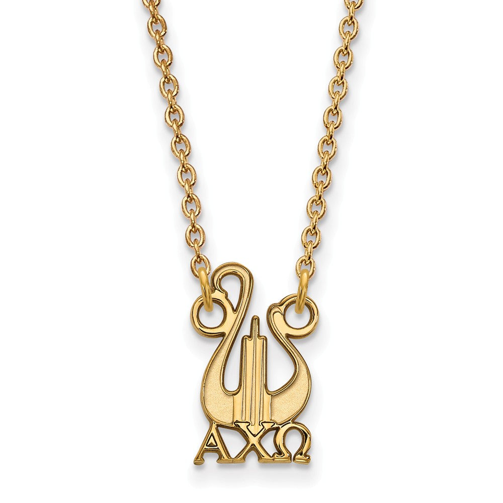 14K Plated Silver Alpha Chi Omega Small Necklace, Item N15096 by The Black Bow Jewelry Co.