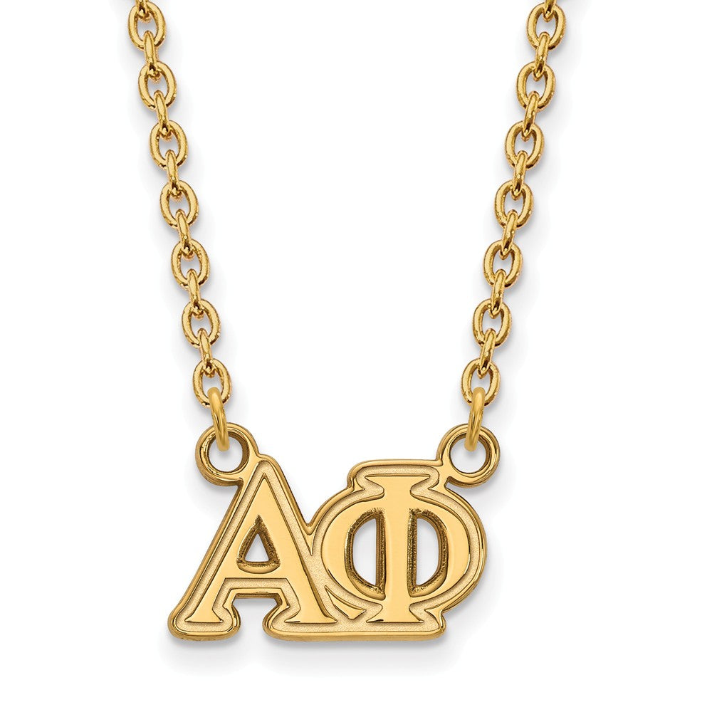14K Plated Silver Alpha Phi Medium Necklace, Item N15101 by The Black Bow Jewelry Co.