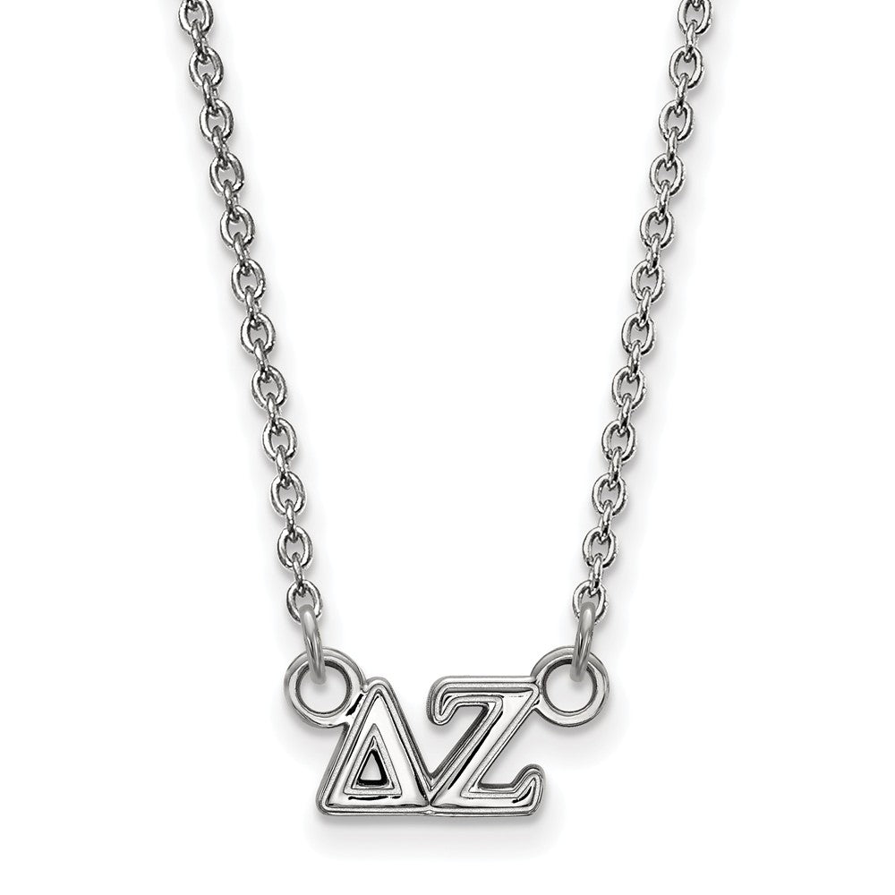 Sterling Silver Delta Zeta XS (Tiny) Greek Letters Necklace, Item N15113 by The Black Bow Jewelry Co.
