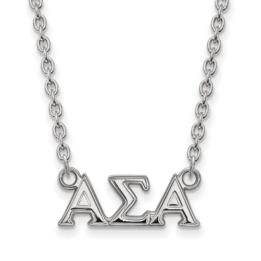 Sterling Silver Alpha Sigma Alpha Medium Necklace, Item N15133 by The Black Bow Jewelry Co.