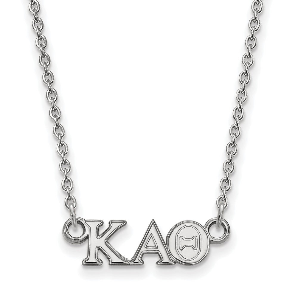 Sterling Silver Kappa Alpha Theta XS (Tiny) Greek Letters Necklace, Item N15158 by The Black Bow Jewelry Co.