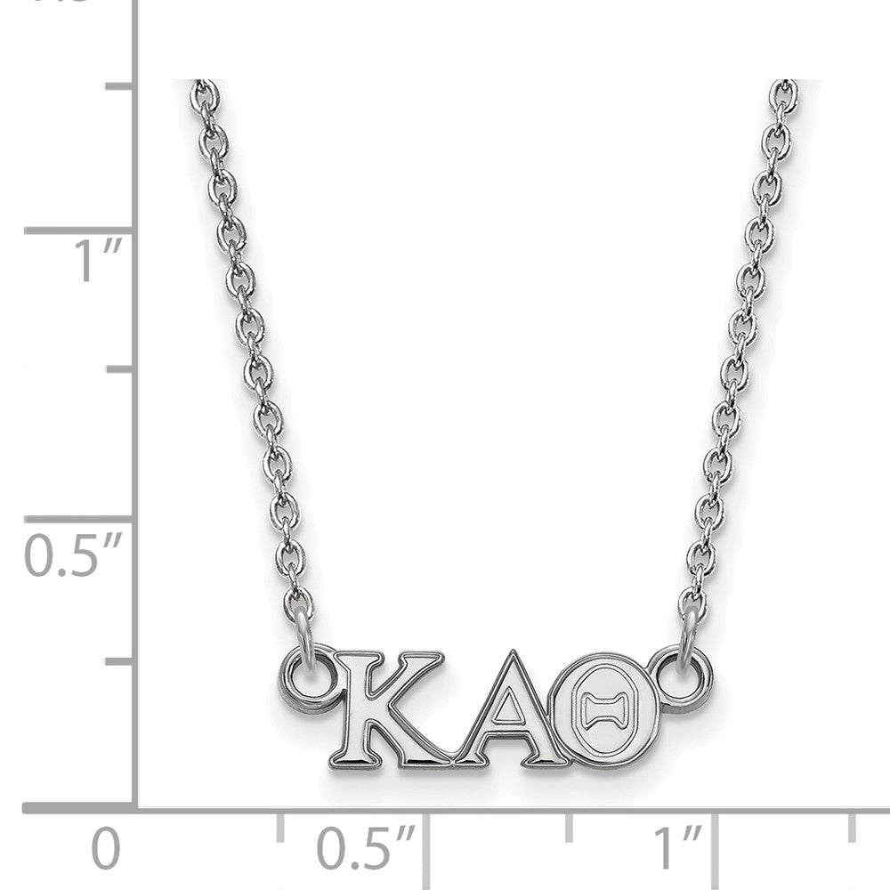 Alternate view of the Sterling Silver Kappa Alpha Theta XS (Tiny) Greek Letters Necklace by The Black Bow Jewelry Co.