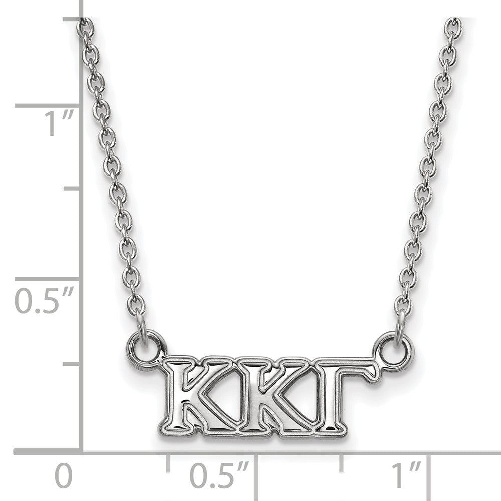 Alternate view of the Sterling Silver Kappa Kappa Gamma XS (Tiny) Greek Letters Necklace by The Black Bow Jewelry Co.