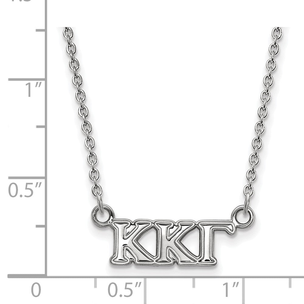 Alternate view of the Sterling Silver Kappa Kappa Gamma XS (Tiny) Greek Letters Necklace by The Black Bow Jewelry Co.