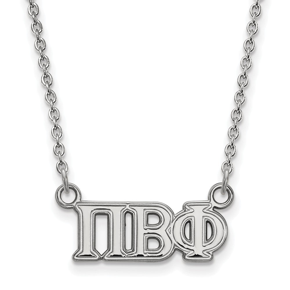 Sterling Silver Pi Beta Phi Medium Necklace, Item N15174 by The Black Bow Jewelry Co.