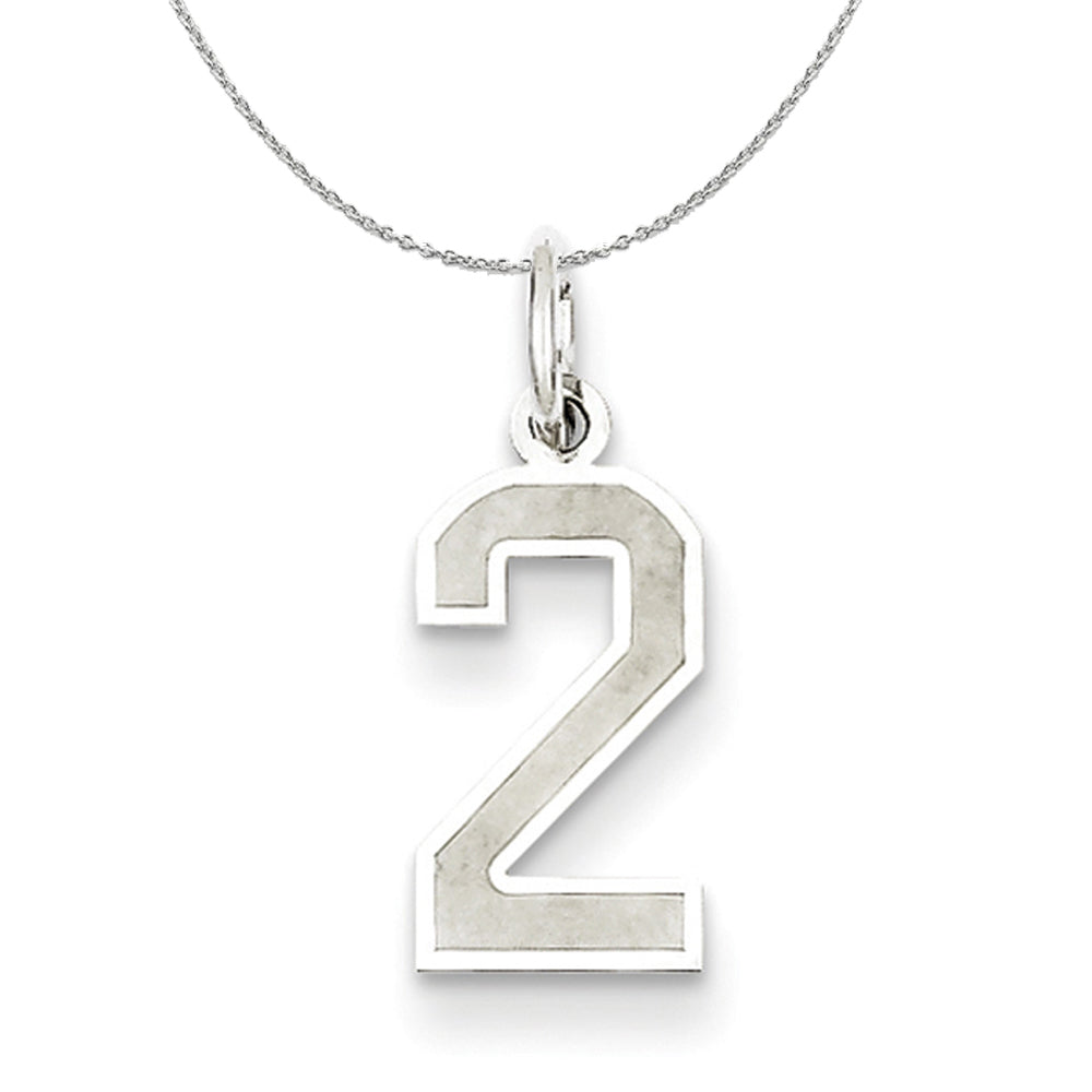 Sterling Silver, Jersey Collection, Medium Number 2 Necklace, Item N15487 by The Black Bow Jewelry Co.
