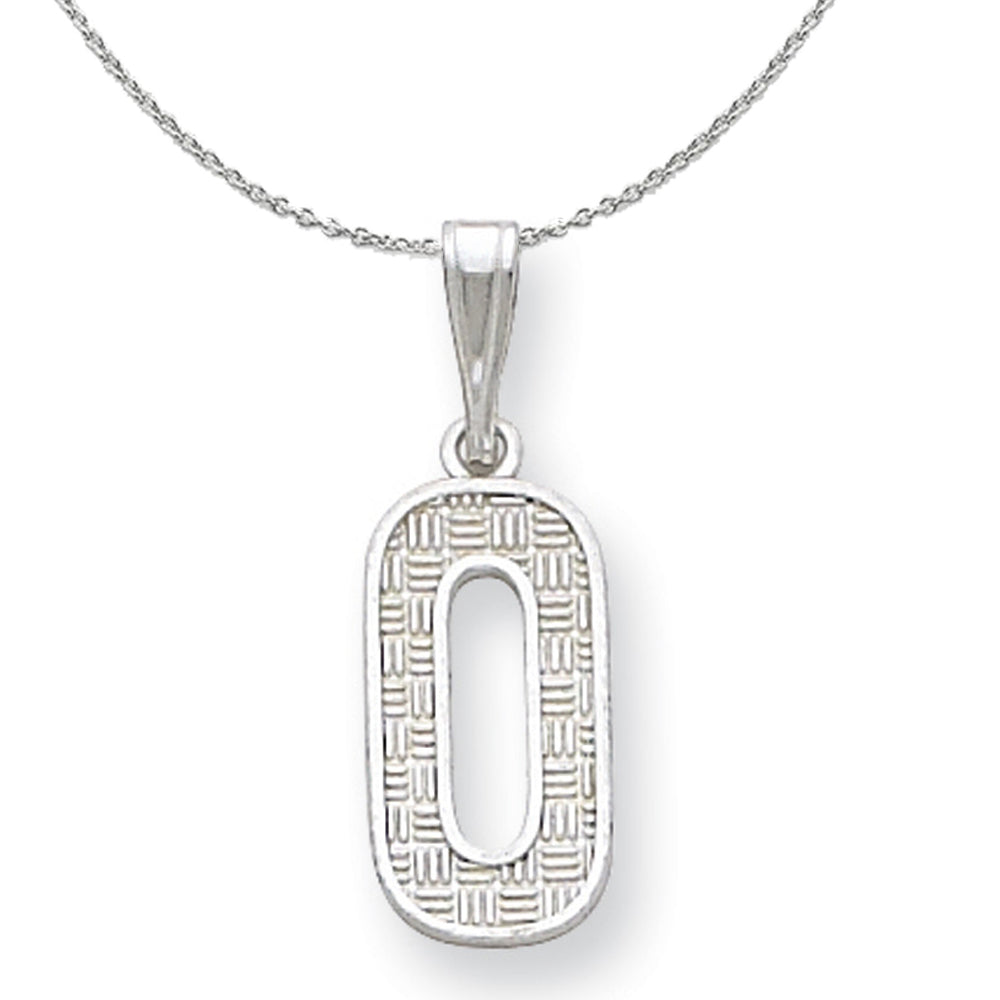 Sterling Silver, Sami Collection, Textured Block Initial O Necklace, Item N15665 by The Black Bow Jewelry Co.