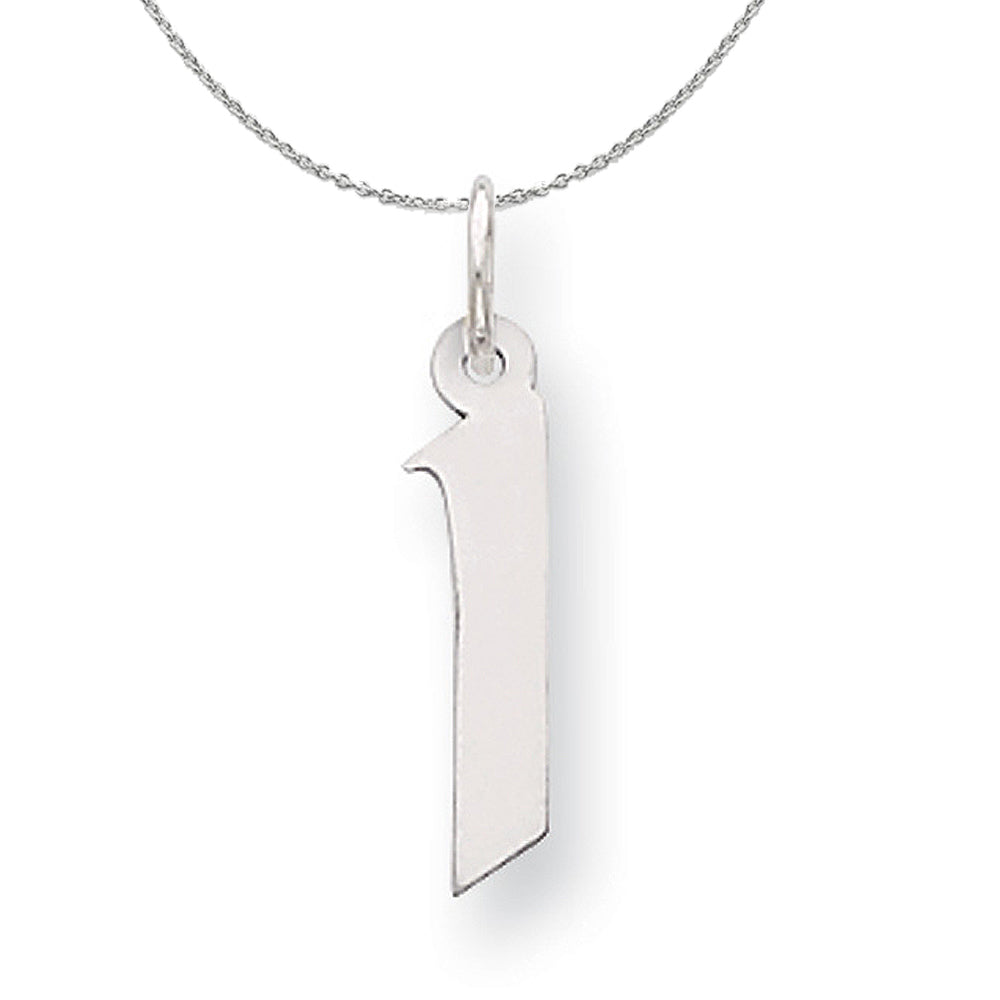 Silver Karlie Collection Artisan Block Initial Charm Letter I Necklace, Item N15680 by The Black Bow Jewelry Co.
