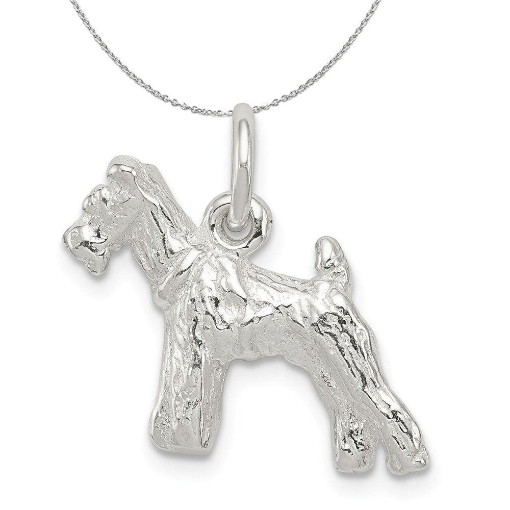 Sterling Silver 3D Schnauzer Dog Charm or Necklace, Item N15718 by The Black Bow Jewelry Co.