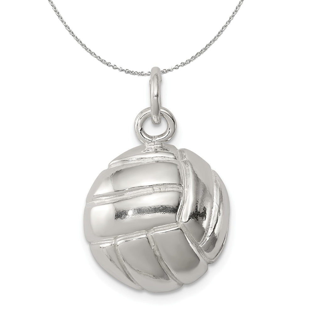 Sterling Silver Polished Volleyball 15mm Necklace, Item N15869 by The Black Bow Jewelry Co.