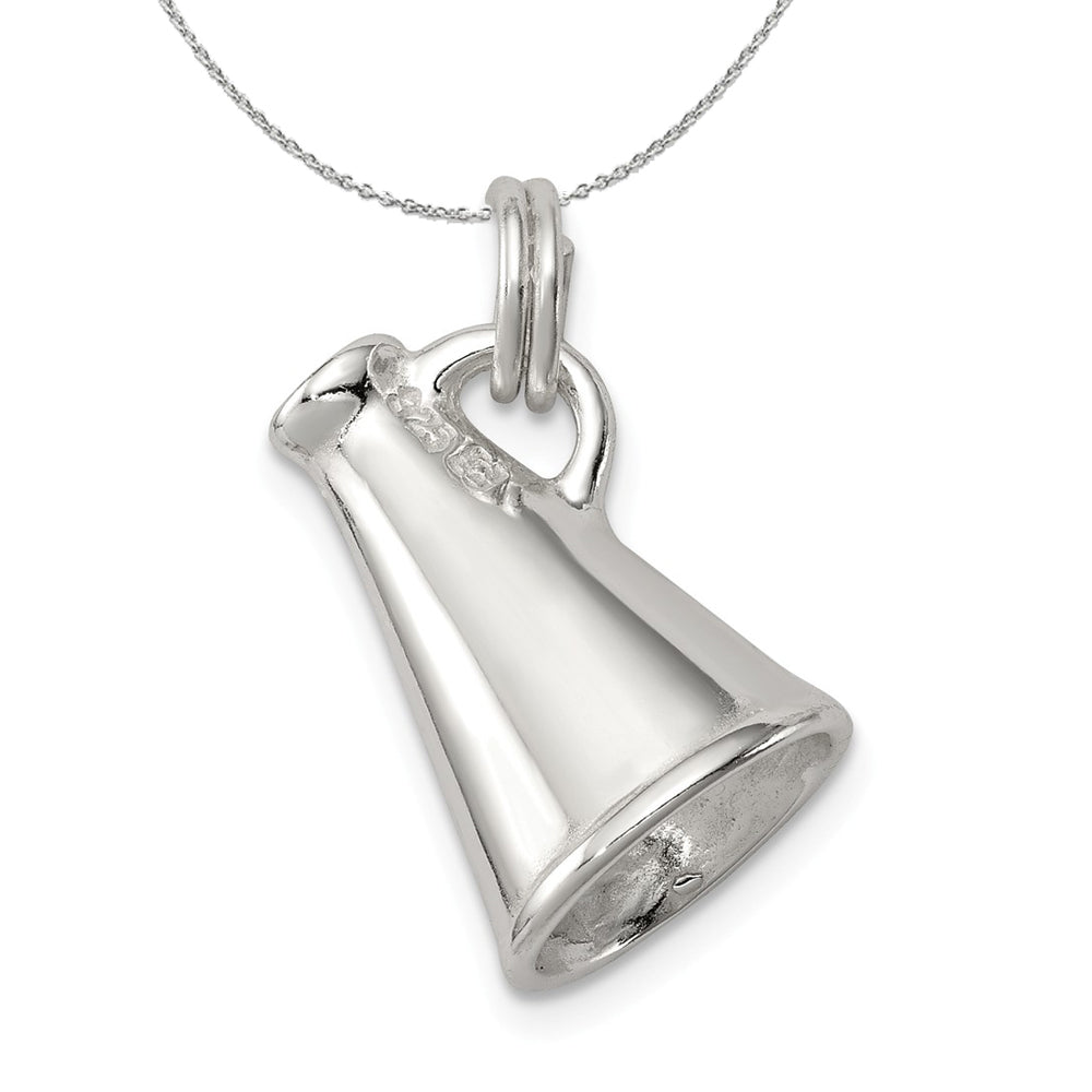 Sterling Silver 3D Polished Megaphone Charm Necklace, Item N15878 by The Black Bow Jewelry Co.