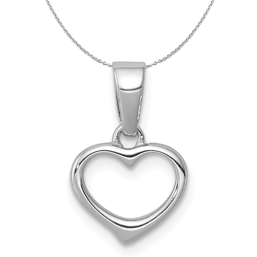 Sterling Silver 10mm Open Heart Necklace, Item N15957 by The Black Bow Jewelry Co.