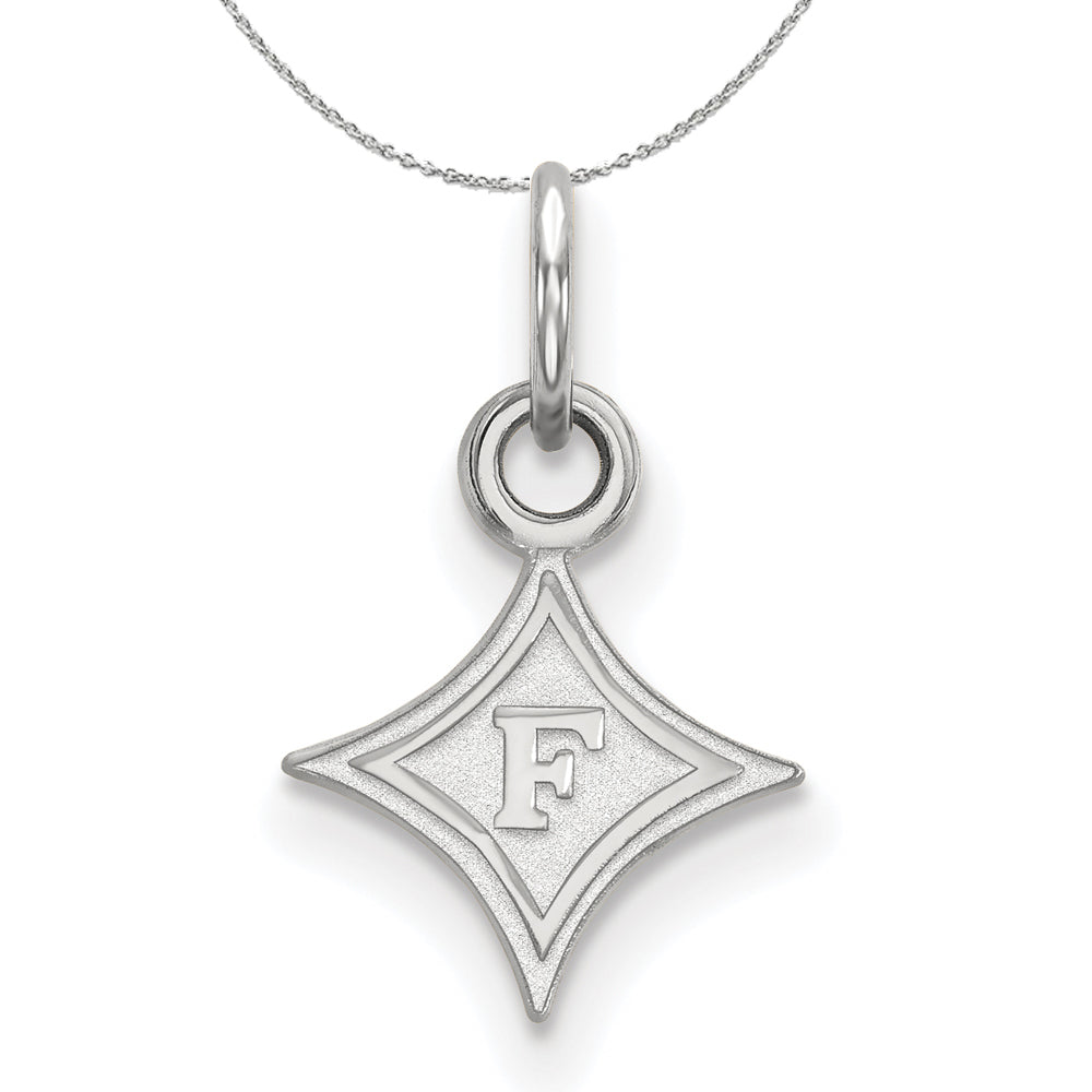 Sterling Silver Furman U XS (Tiny) &#39;F&#39; Pendant Necklace, Item N16452 by The Black Bow Jewelry Co.
